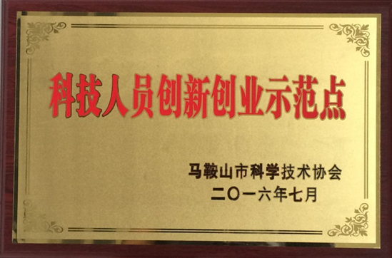 我院分析测试中心被评为马鞍山市科技人员创新创业示范点